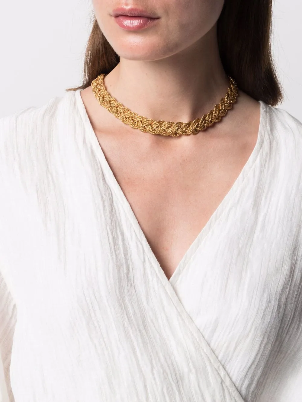 Aurelie Bidermann Gevlochten halsketting - Goud