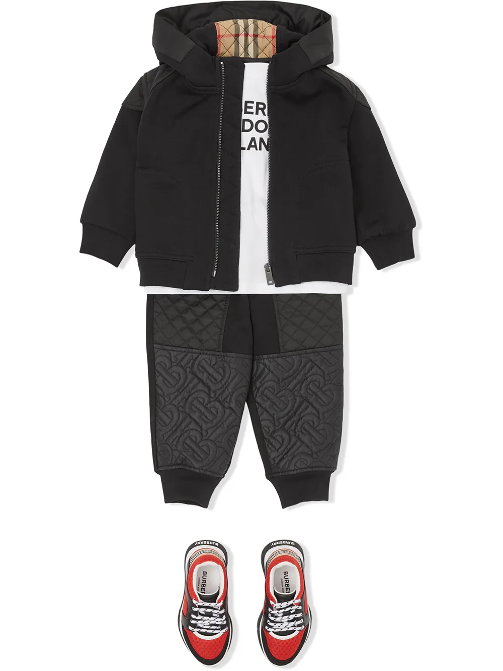 Burberry Kids Hoodie met monogram - Zwart