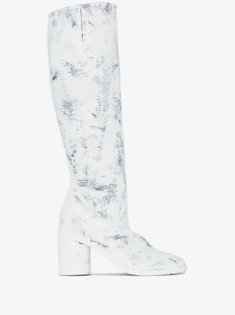 Maison Margiela Kniehohe Tabi Bianchetto Stiefel