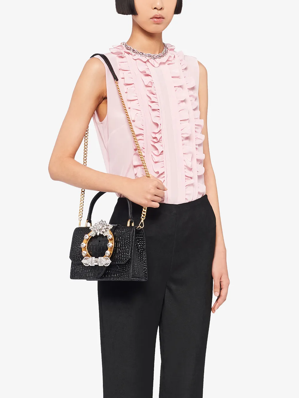 Miu Miu Miu Lady croceffect Leather Tote Farfetch