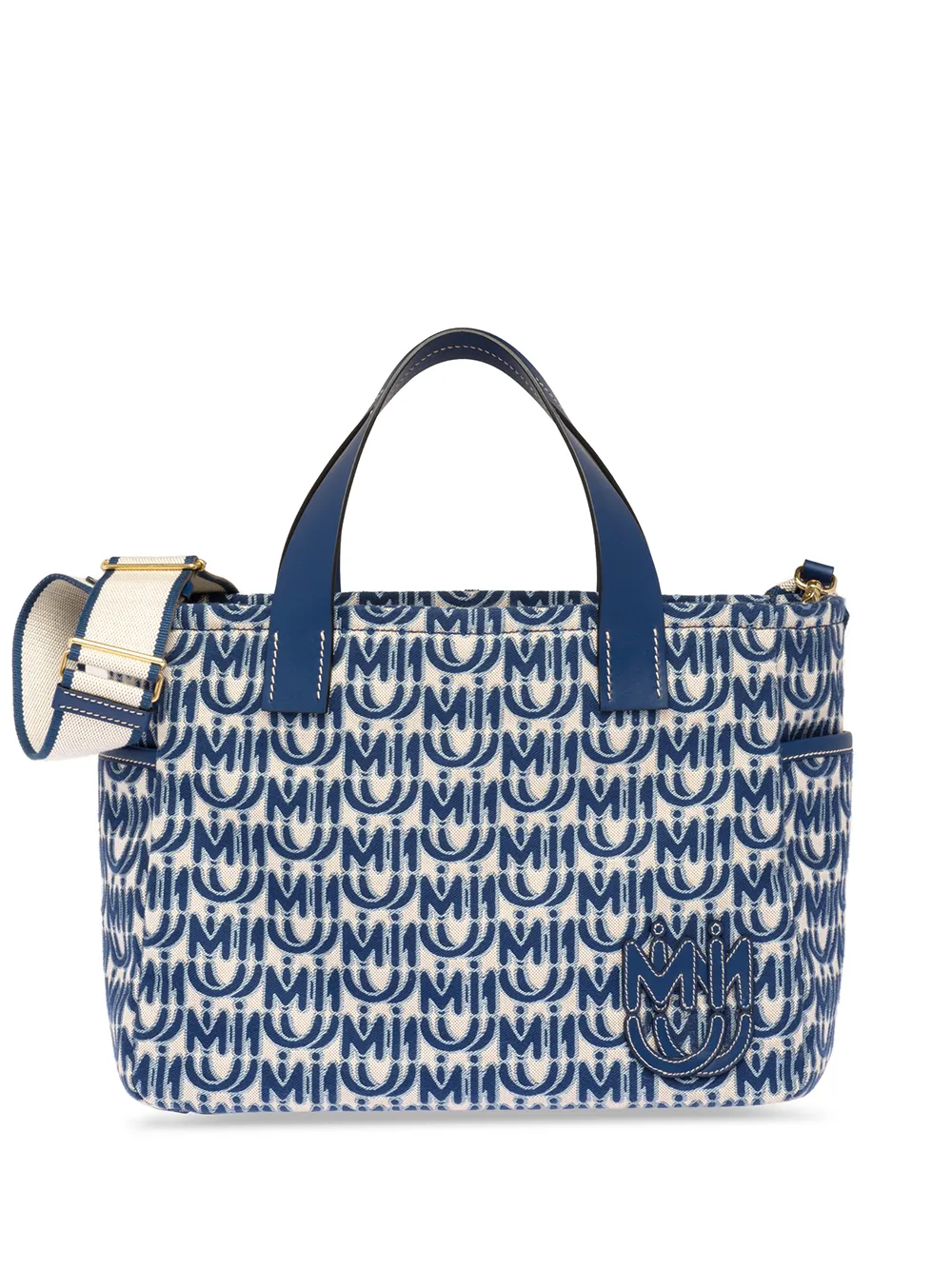 Miu Miu Logo Jacquard Tote Bag In Blau ModeSens