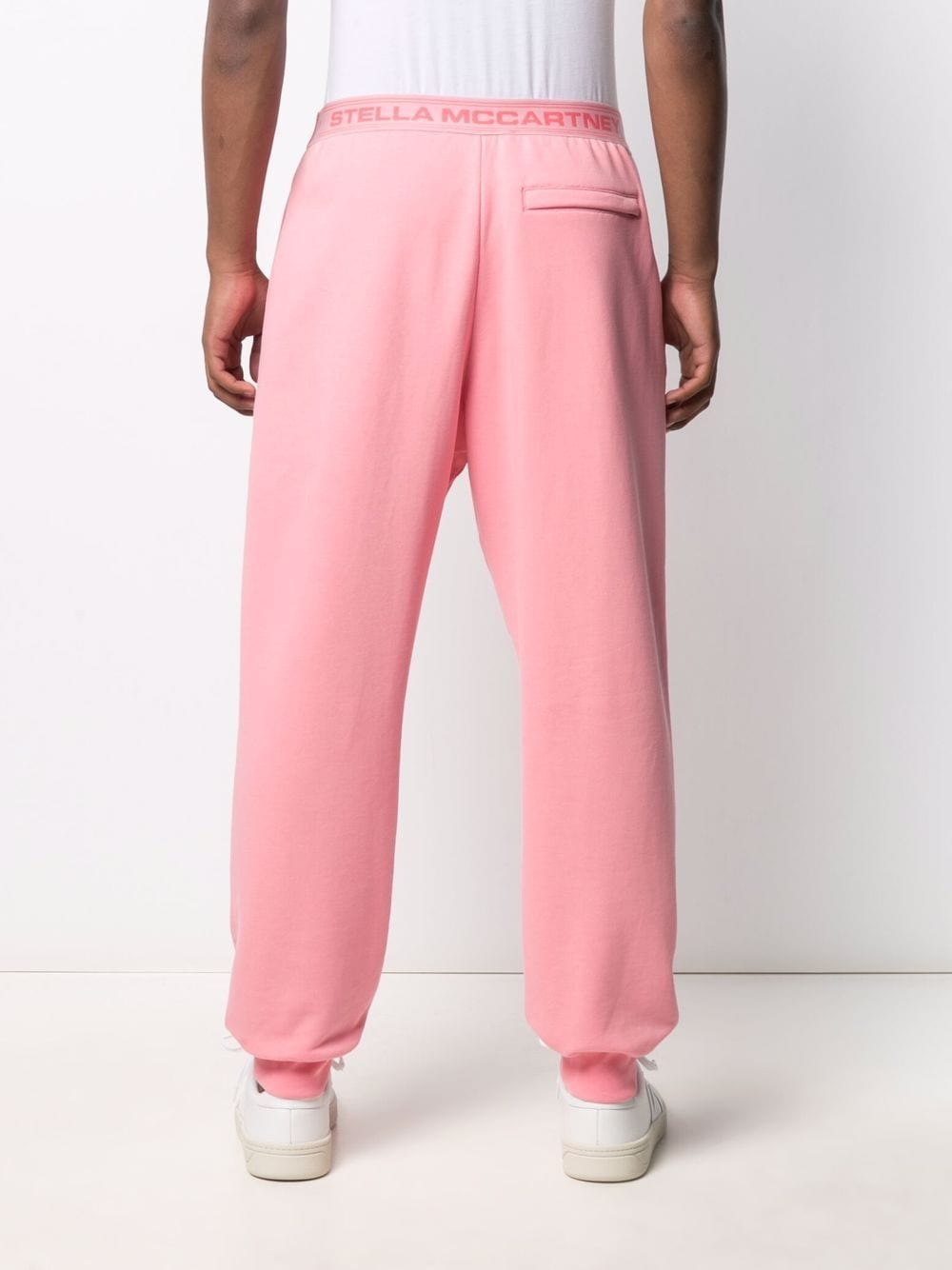 Shop Stella Mccartney Logo Waistband Jogging Trousers In Pink