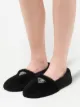 Prada logo-plaque shearling slippers