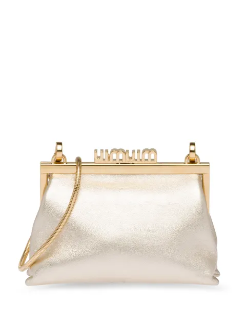 miu miu logo plaque padded tote bag