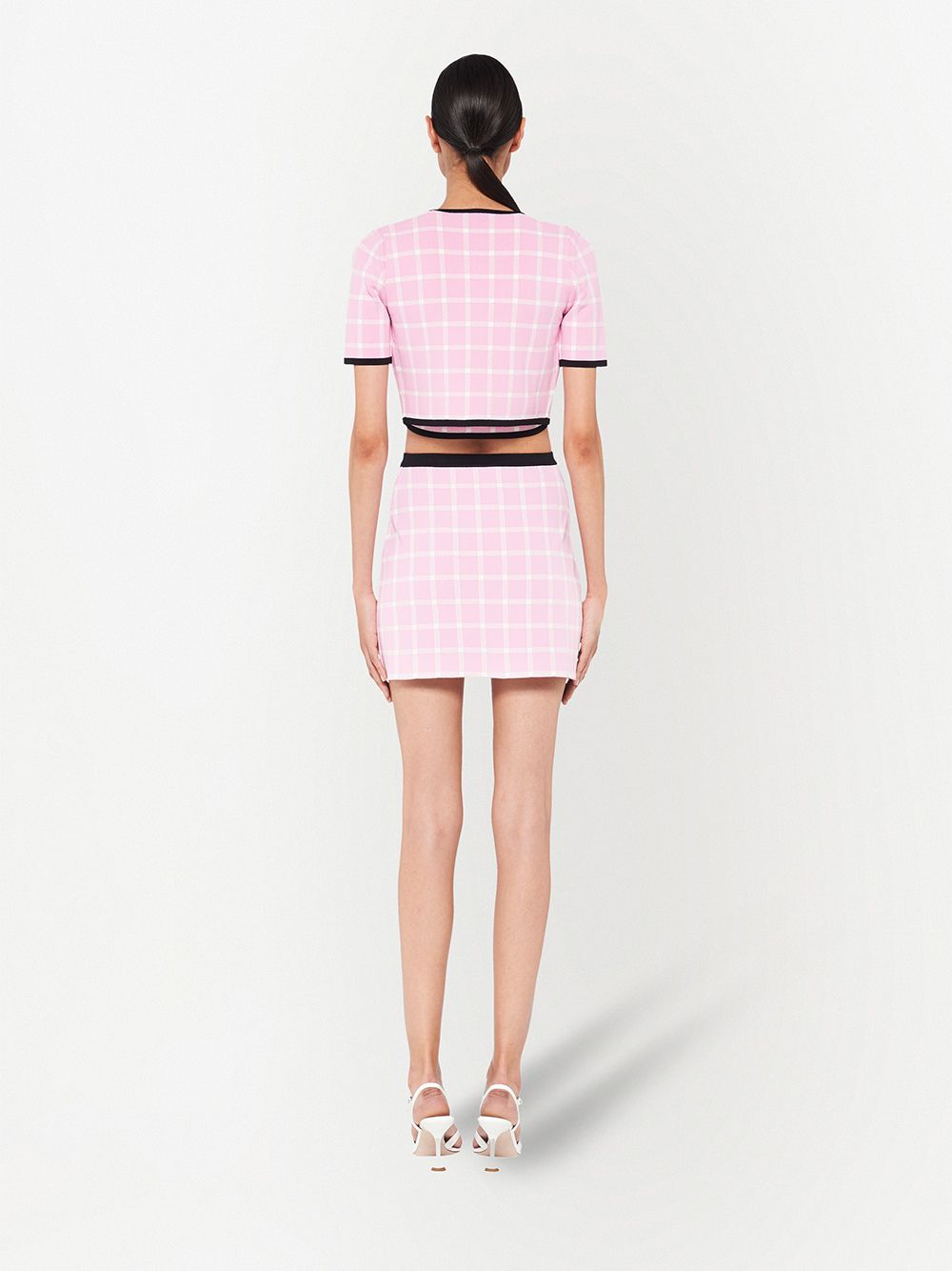 Shop Miu Miu Windowpane-pattern Mini Skirt In Rosa