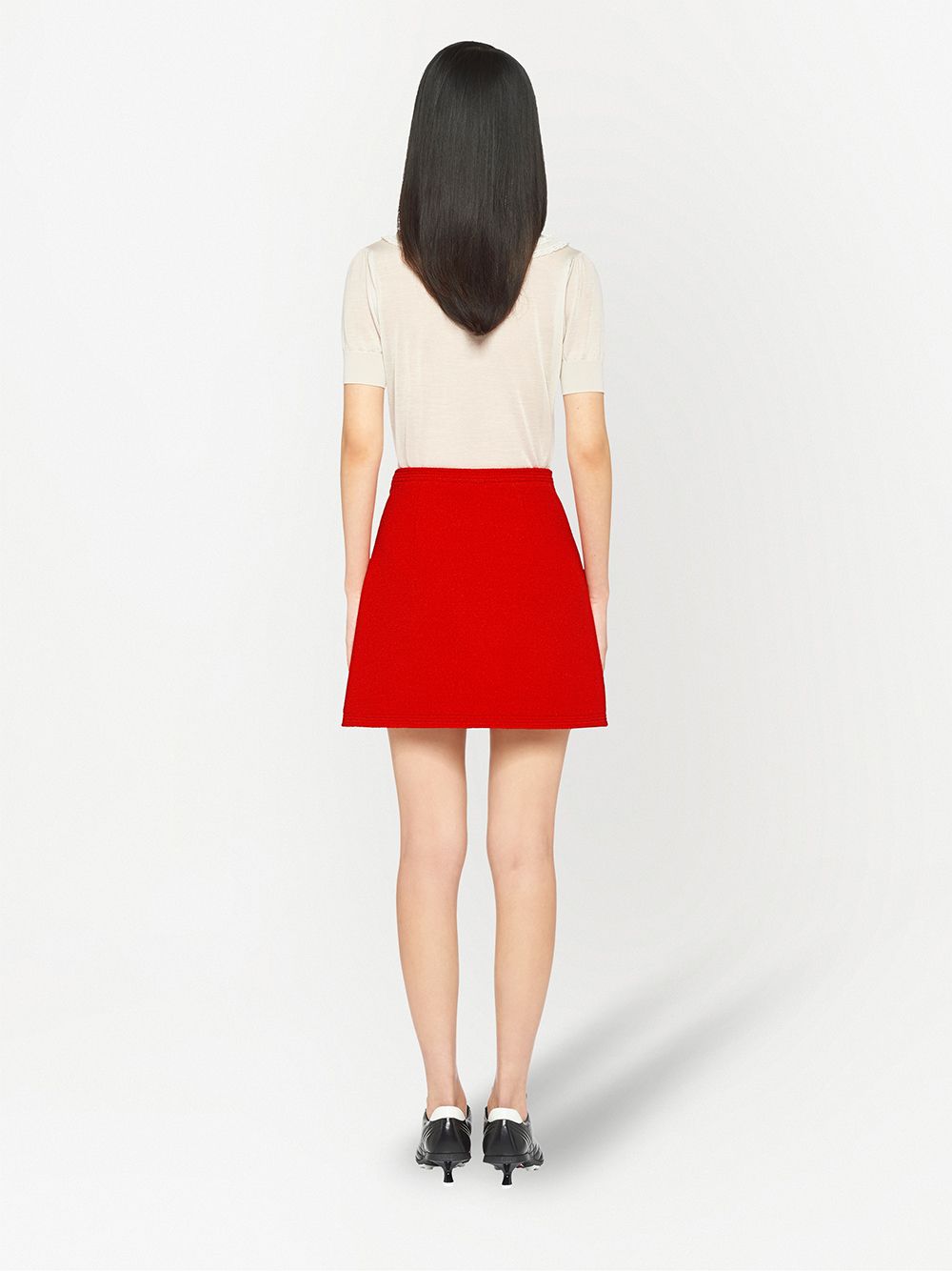 Shop Miu Miu Bouclé Tweed Mini Skirt In Red