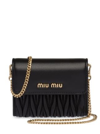 Shop Miu Miu mini matelassé crossbody wallet bag with Express Delivery ...