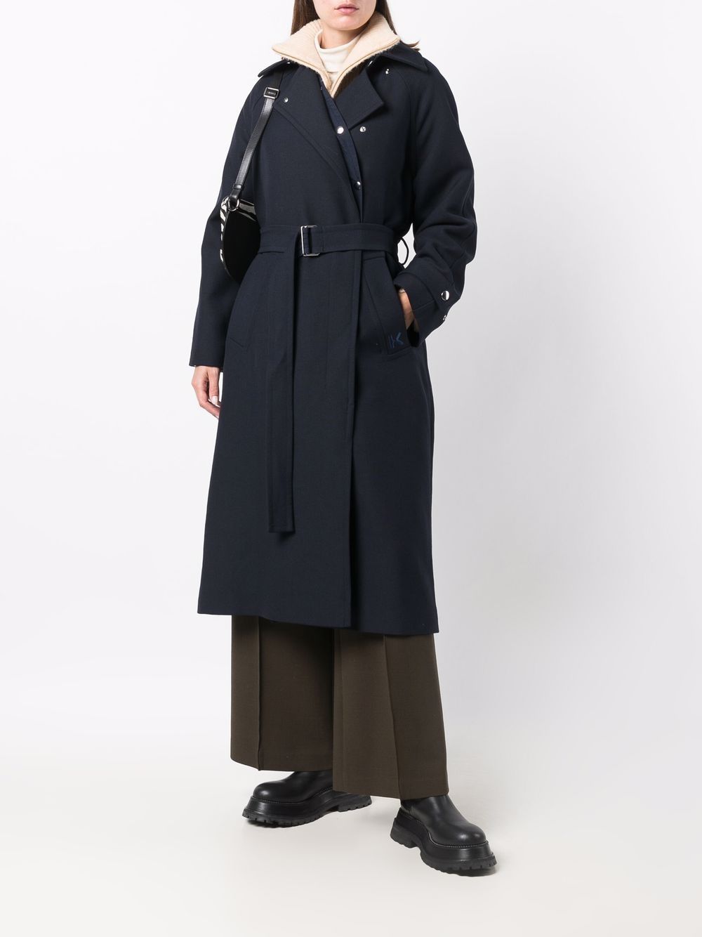 фото Kenzo пальто из смесовой шерсти с поясом