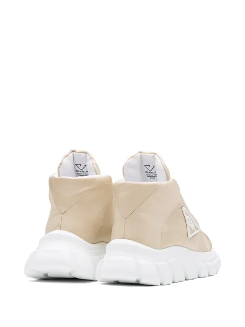 prada logo plaque lace up sneakers