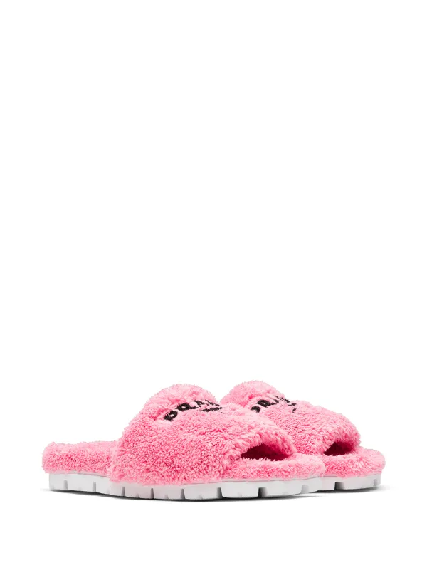 fluffy prada slides