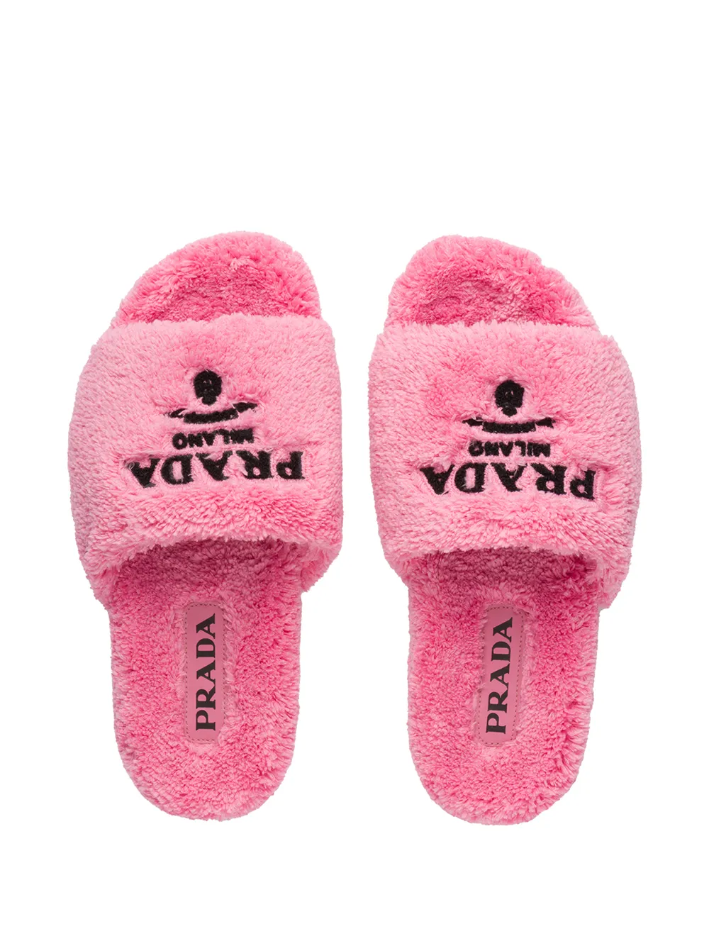 Prada logo-embroidered Terry Cloth Slides - Farfetch