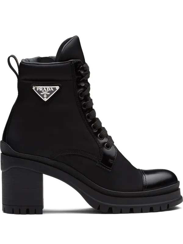 Prada Logo Plaque Ankle Boots Farfetch