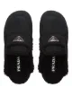 Prada triangle-logo shearling slippers