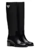 Image 2 of Prada logo plaque-detail panelled boots
