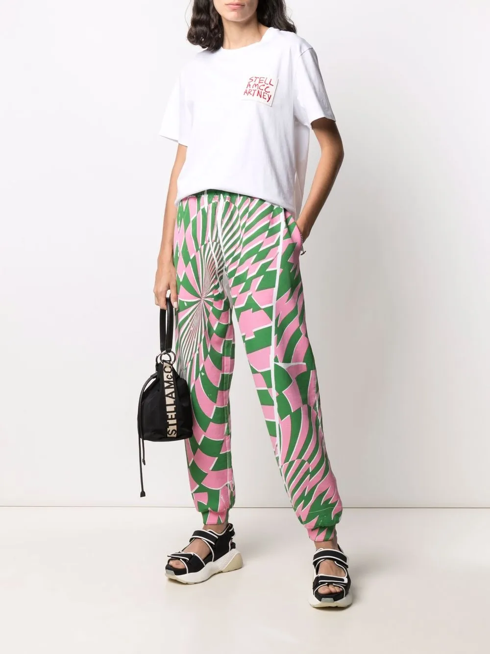 Shop Stella Mccartney X Ed Curtis Geometric Pattern Track Pants In 绿色