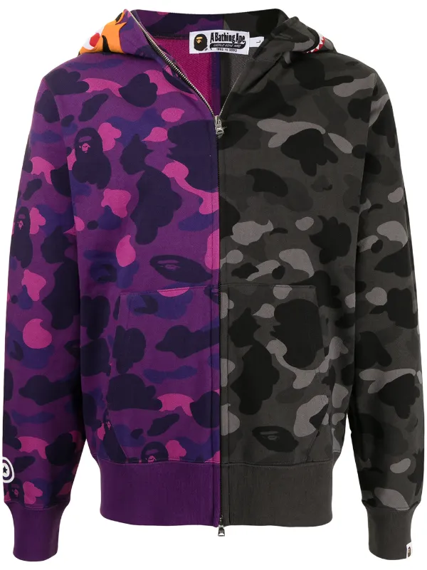 purple camo hoodie bape