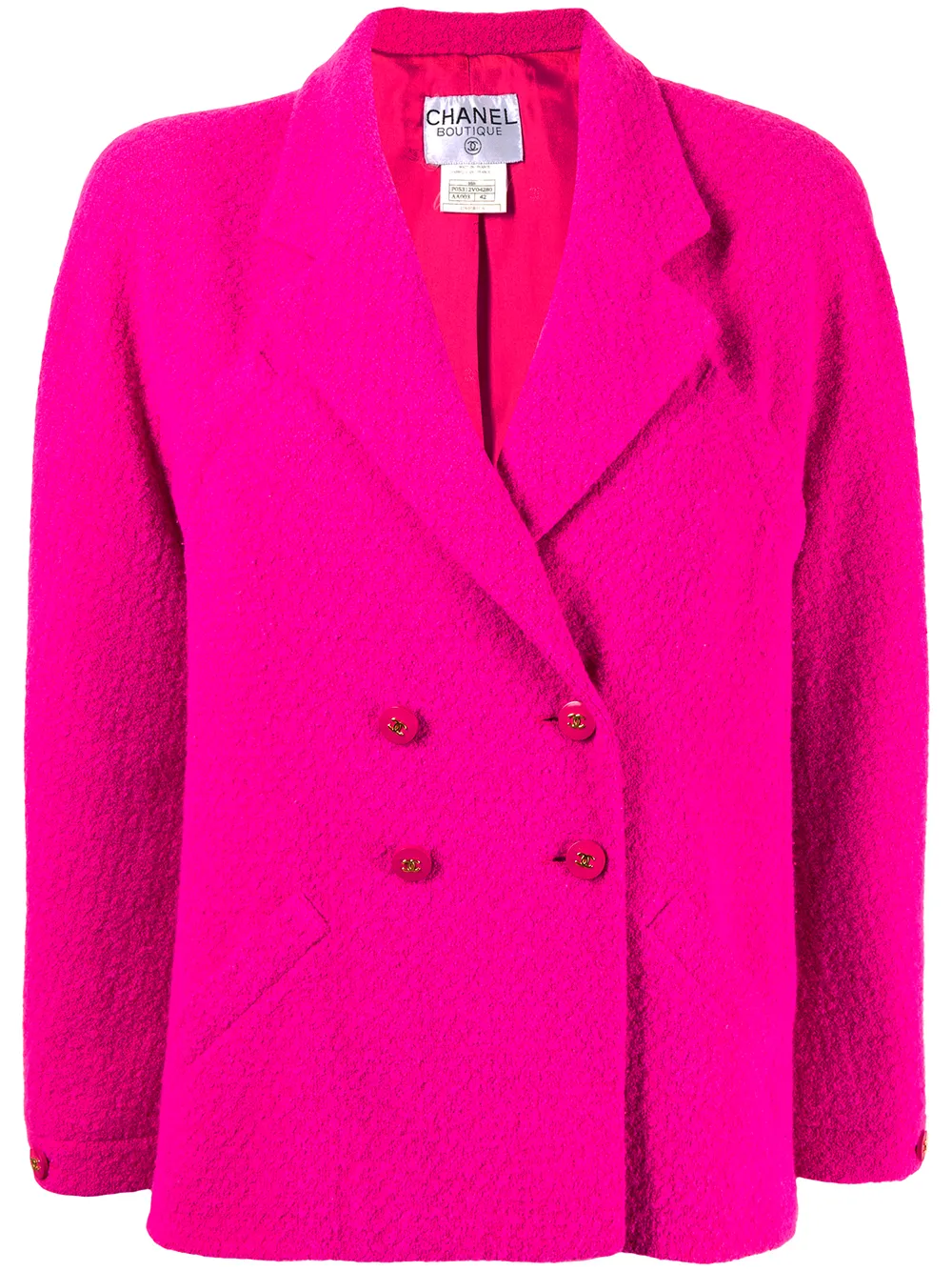 Pre-owned Chanel 1995 Cc Buttons Double-breasted Jacket In 粉色