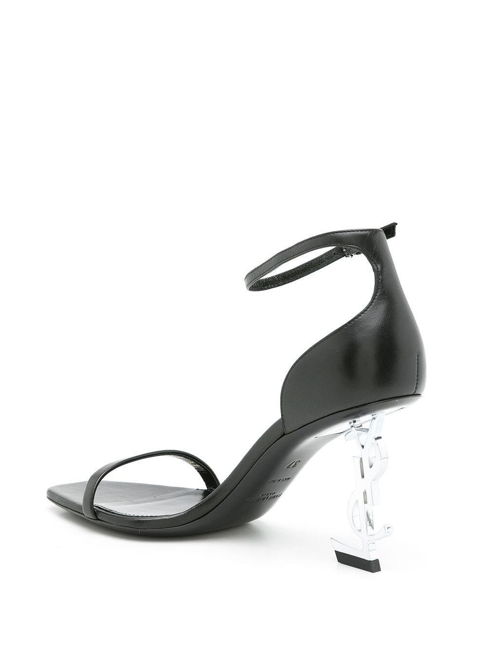 Shop Saint Laurent Opyum 85mm Logo-heel Sandals In Black