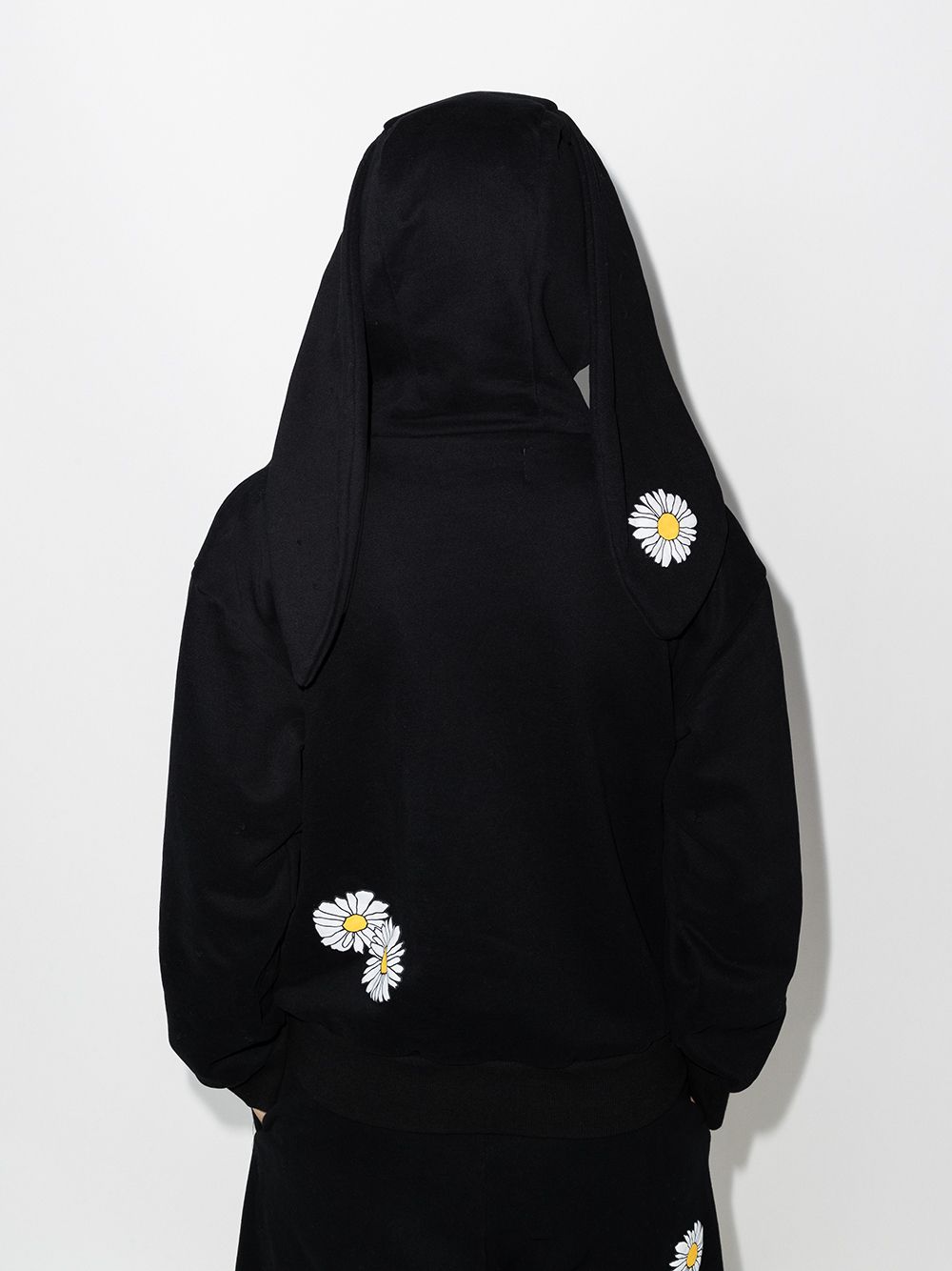 Shop Natasha Zinko Daisy-print Hoodie In Black