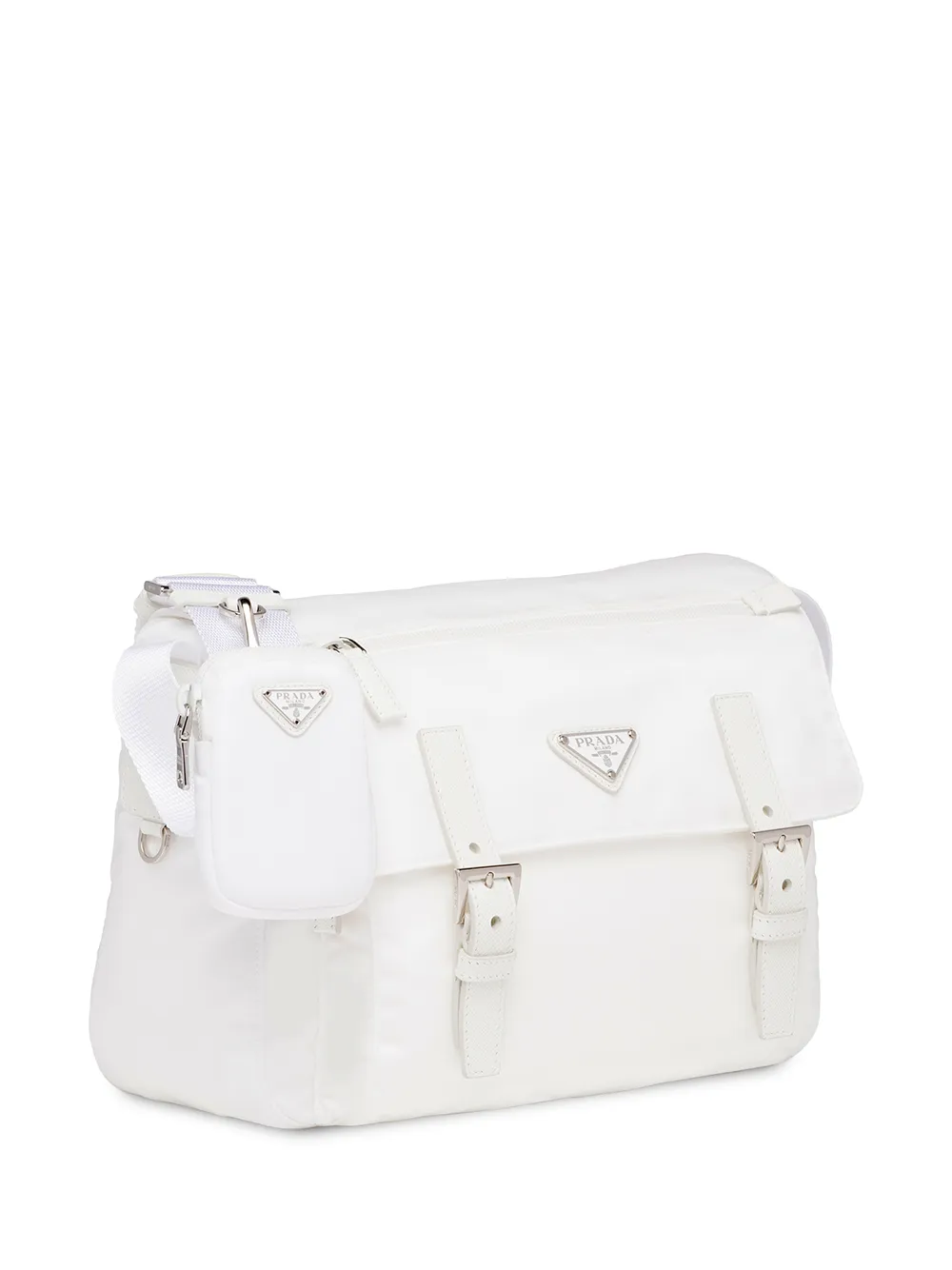 Prada Single Pocket Re-nylon Shoulder Messenger Bag In White