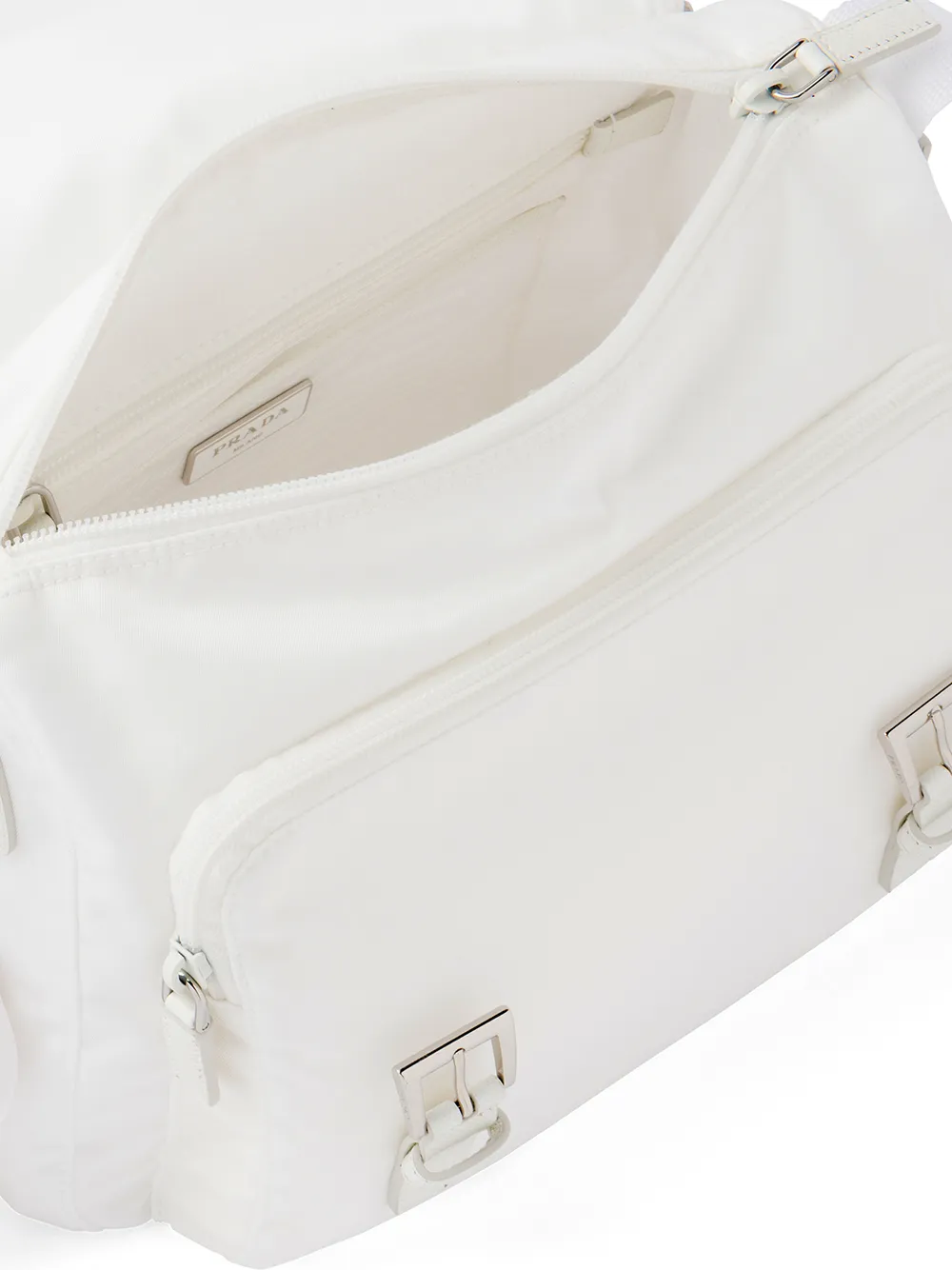 Prada Single Pocket Re-nylon Shoulder Messenger Bag In White