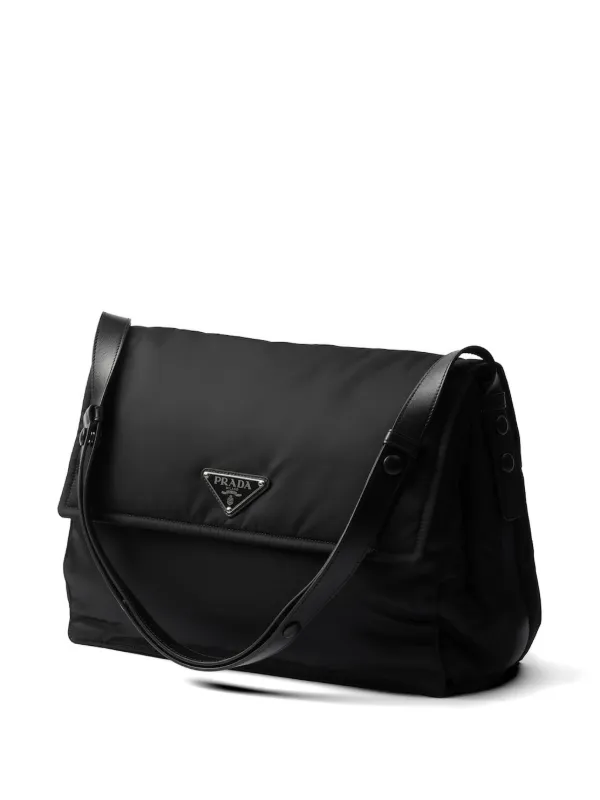 Prada Traveller Large Padded Re-nylon Shoulder Bag | Black | FARFETCH