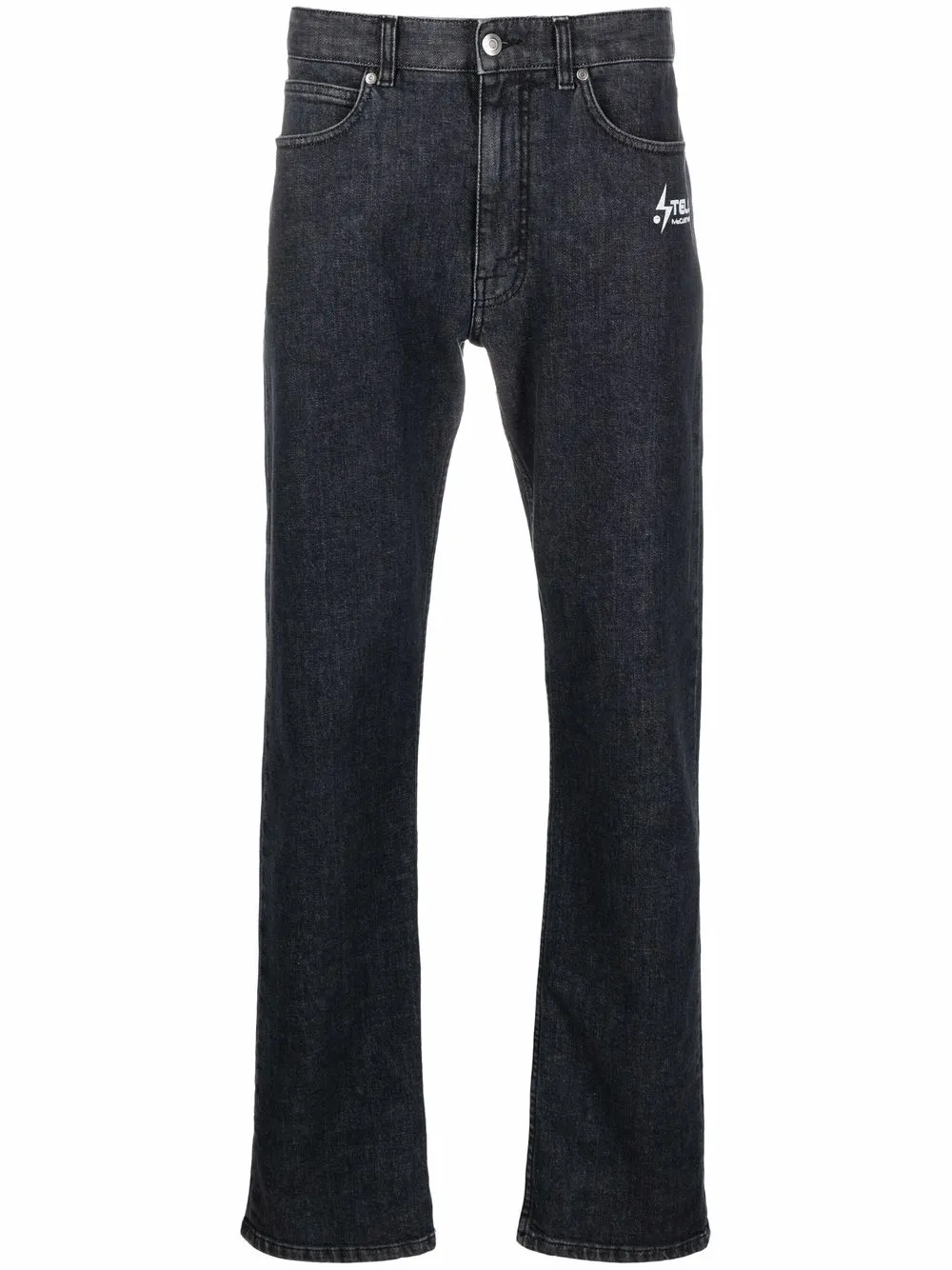 straight-leg logo-print jeans