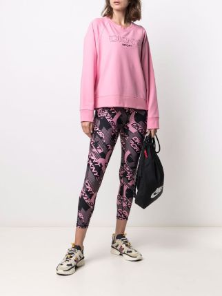 abstract logo-print leggings展示图