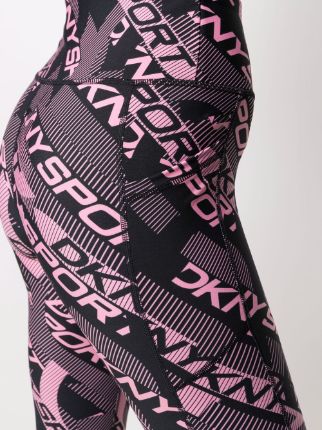 abstract logo-print leggings展示图