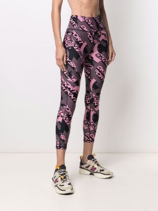 abstract logo-print leggings展示图