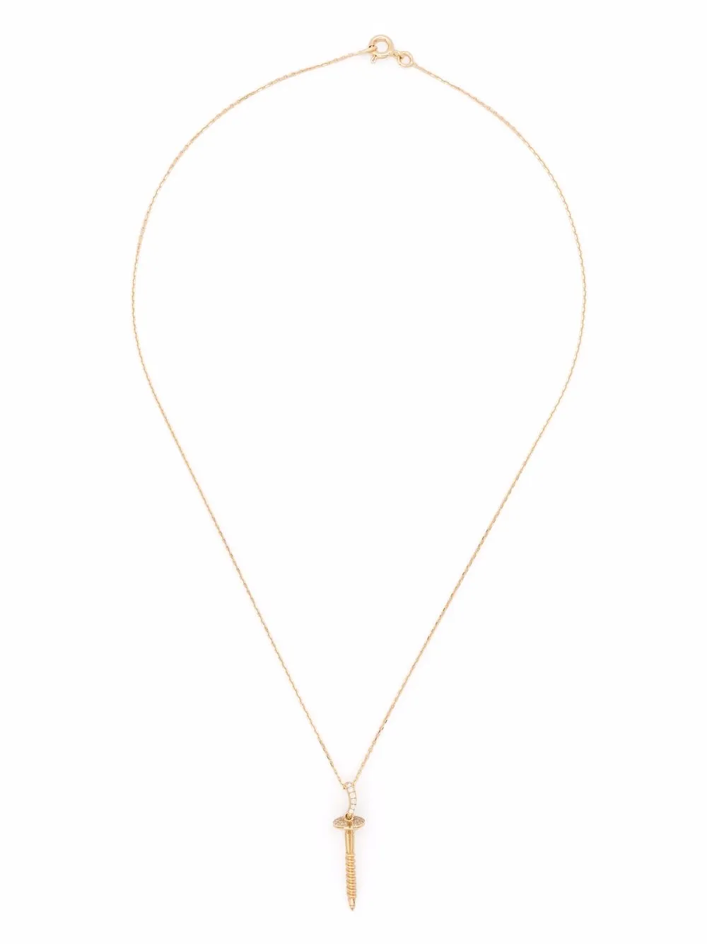  Aurelie Bidermann 18kt Yellow Gold Screw Diamond Necklace 