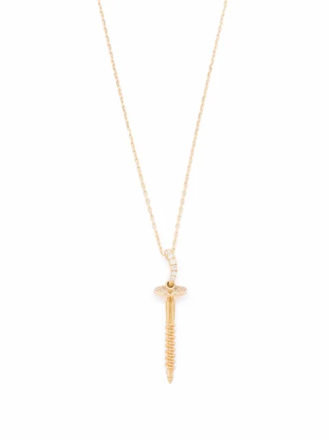 Aurelie Bidermann 18kt yellow gold Screw diamond necklace