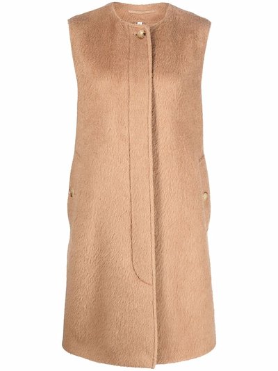 Burberry sleeveless mid-length coat neutrals | MODES