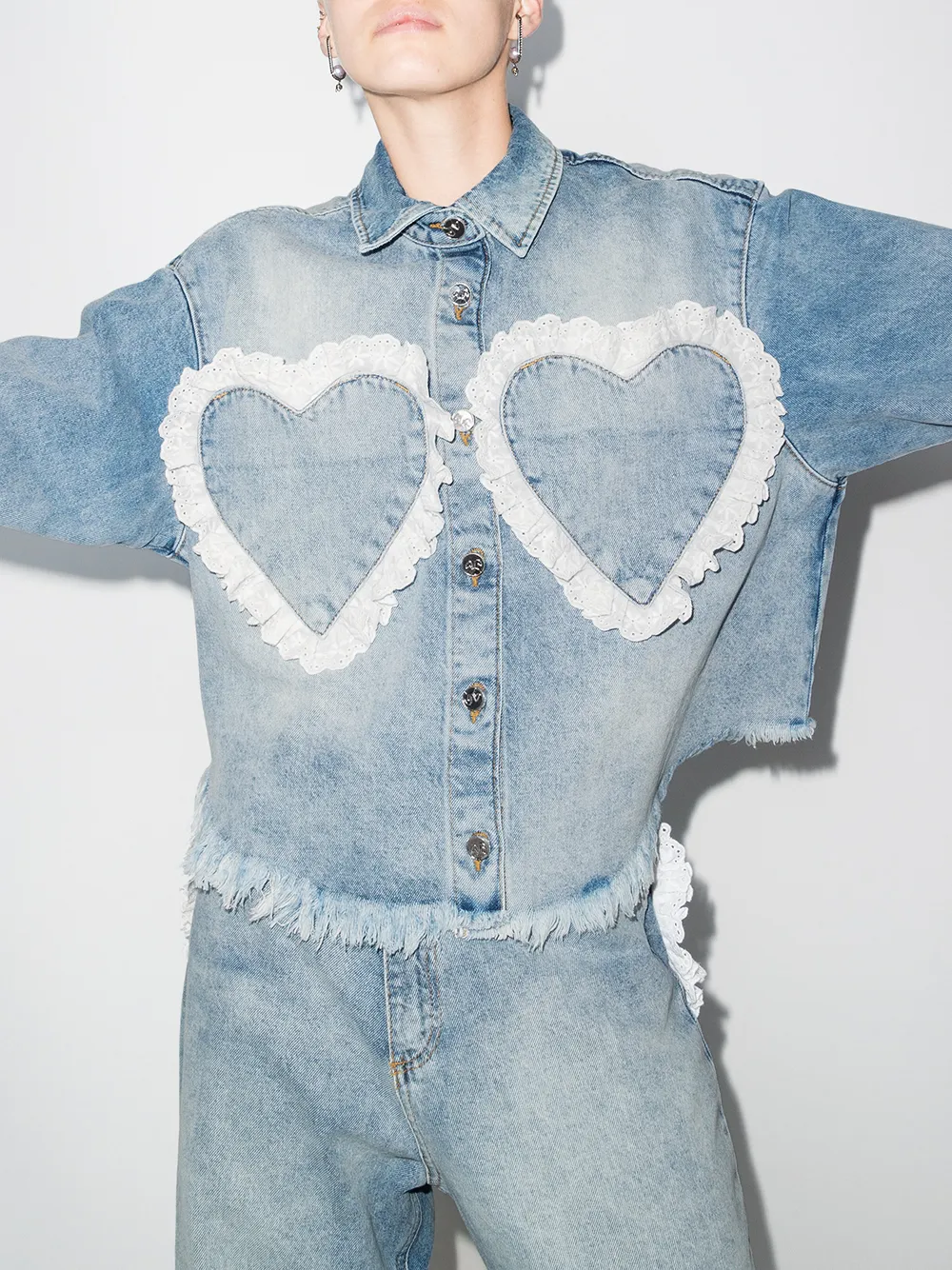 Natasha Zinko Heart Pocket Denim Shirt - Farfetch