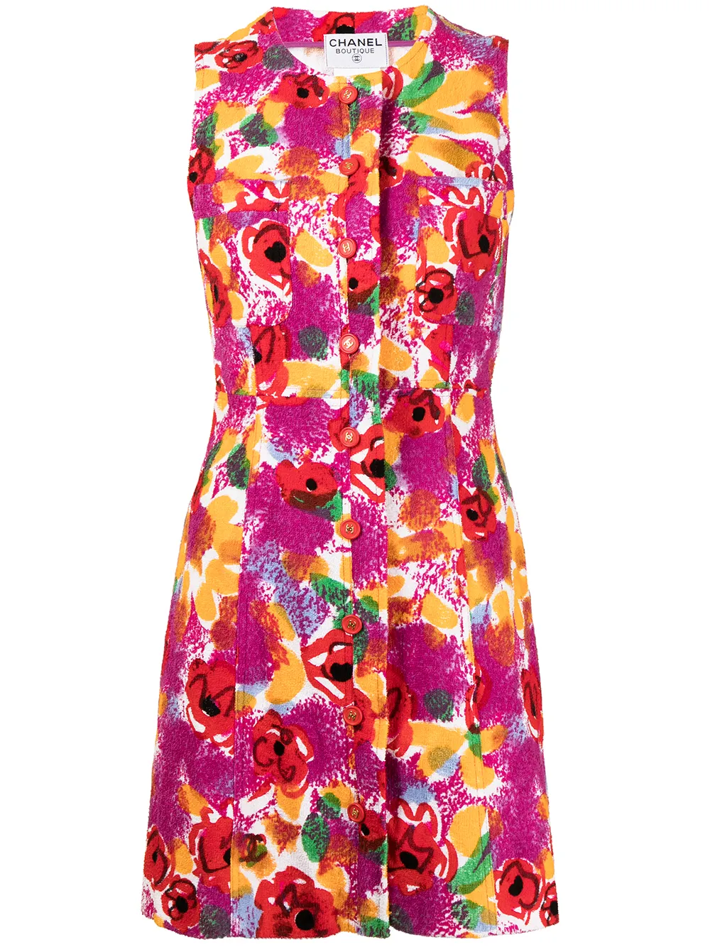 CHANEL Pre-Owned 1997 Floral Mini Summer Dress - Farfetch