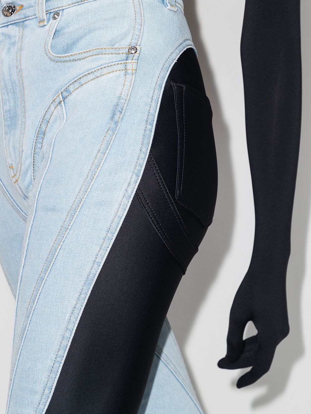 фото Mugler джинсы скинни с контрастными вставками