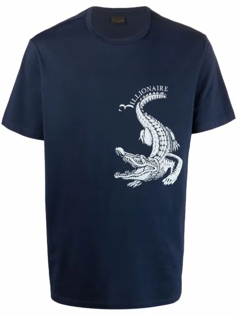 Billionaire crocodile-motif cotton T-Shirt 