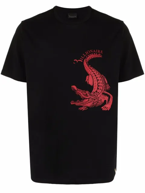 Shop Billionaire with Afterpay - FARFETCH Australia Billionaire crocodile-print short-sleeve T-shirt - Farfetch
