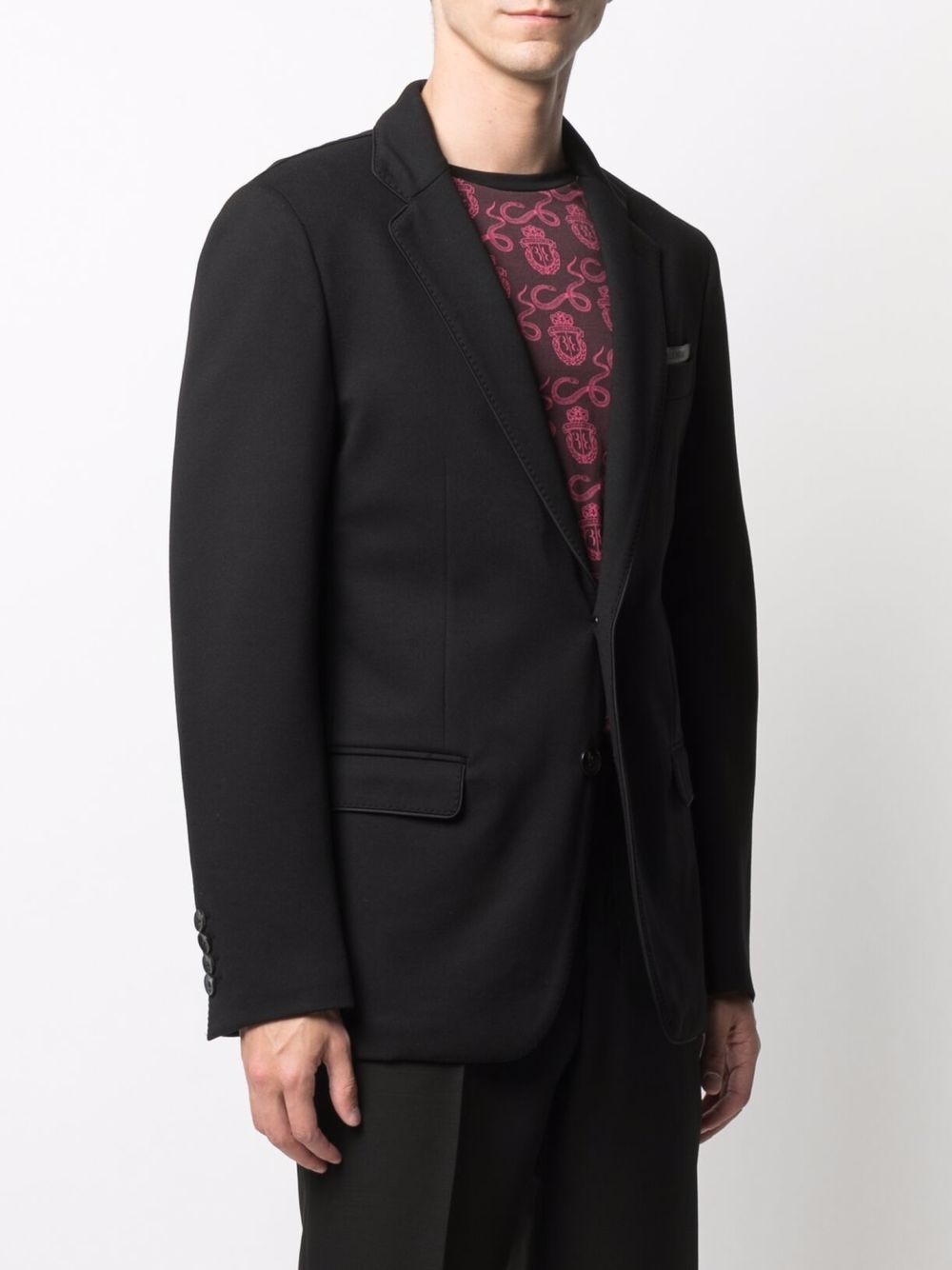 Shop Billionaire Embossed-logo Single-breasted Blazer In Schwarz