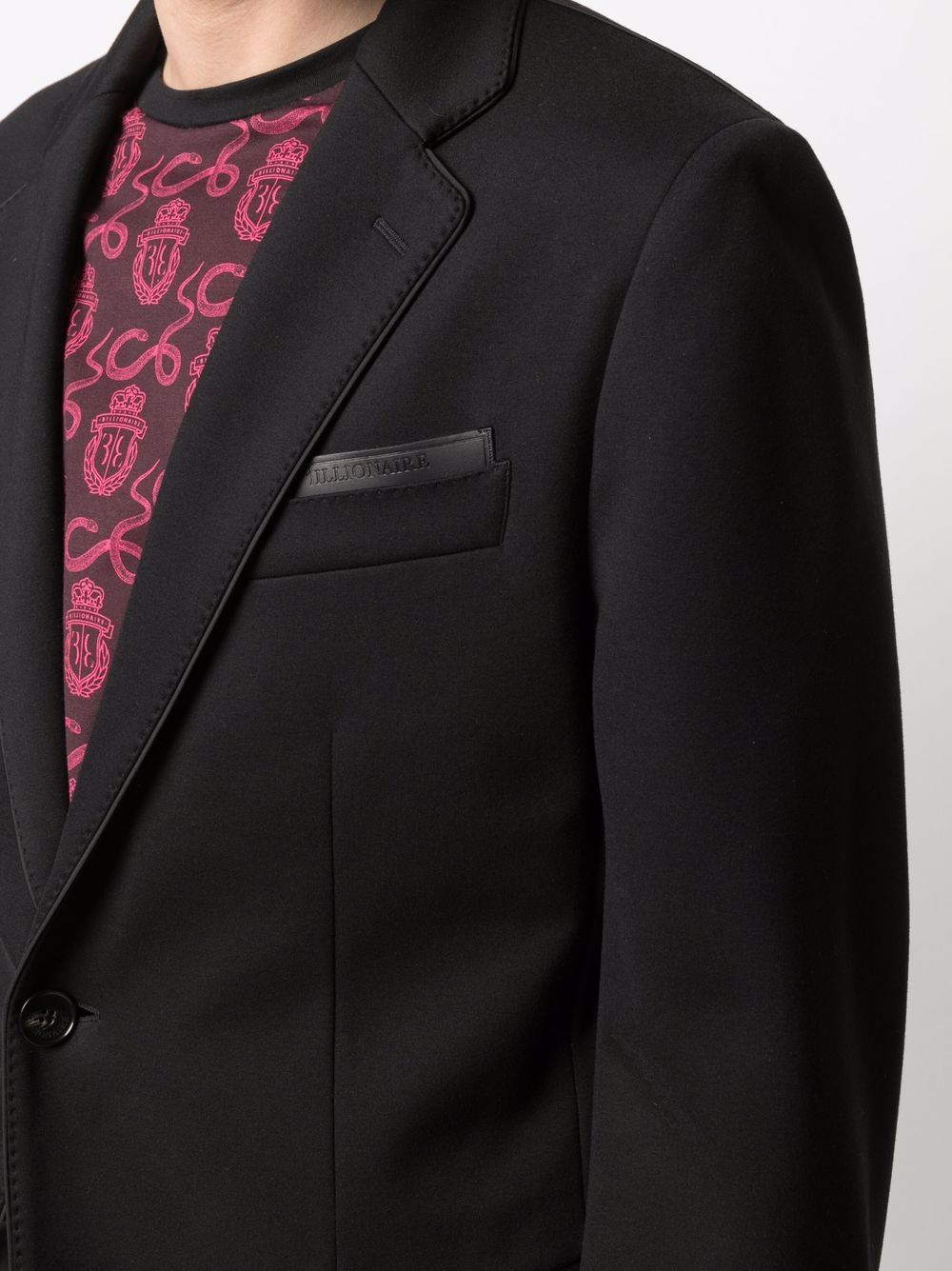 Shop Billionaire Embossed-logo Single-breasted Blazer In Schwarz