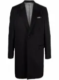 Billionaire logo single-breasted cashmere coat - Black