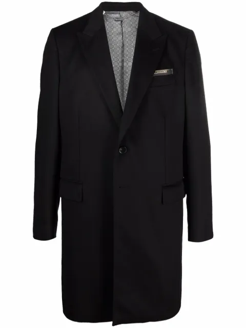 Billionaire logo single-breasted cashmere coat