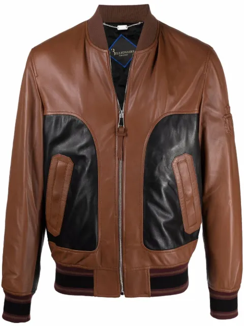 Billionaire leather bomber jacket