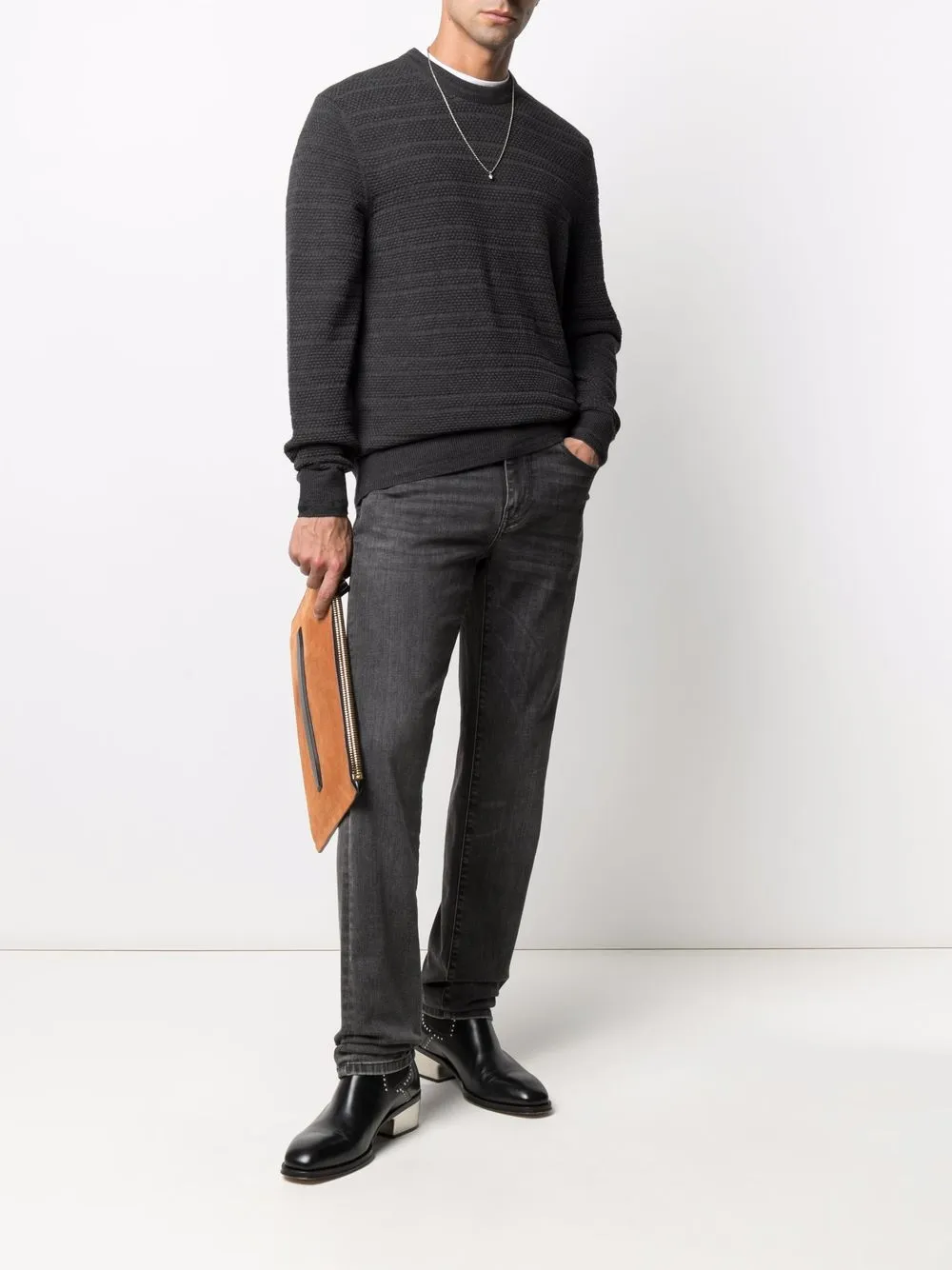 Billionaire Trui van merino wol - Grijs