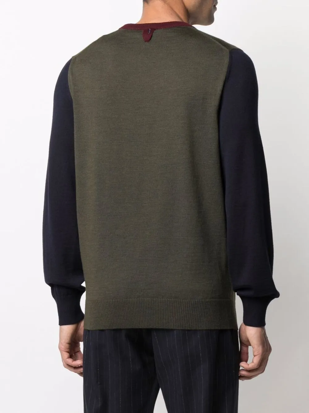 Billionaire Colour-block Merino Wool Jumper In Blue