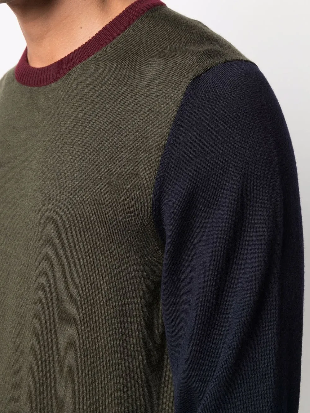 Billionaire Colour-block Merino Wool Jumper In Blue