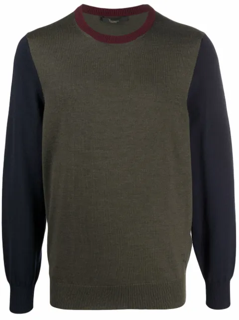 Billionaire colour-block merino wool jumper