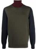 Billionaire colour-block turtleneck jumper - Green