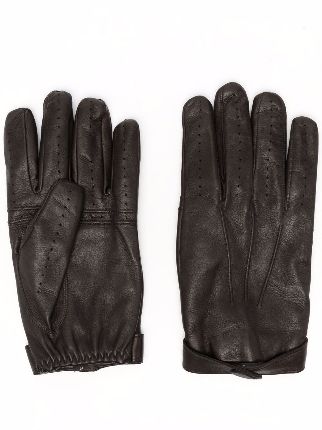 Billionaire perforated-detailing Leather Gloves - Farfetch