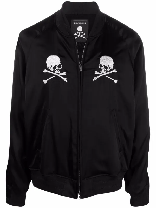 silk embroidered bomber jacket
